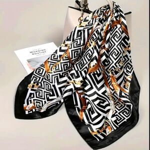 Elegant greek key luxury print scarf shawl wrap head cover
